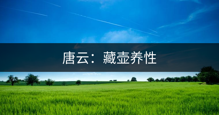 唐云:藏壺養(yǎng)性 唐云:藏壺養(yǎng)性