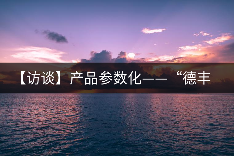 【訪(fǎng)談】產(chǎn)品參數(shù)化——“德豐昌”開(kāi)啟透明交易模式 【訪(fǎng)談】產(chǎn)品參數(shù)化——“德豐昌”開(kāi)啟透明交易模式