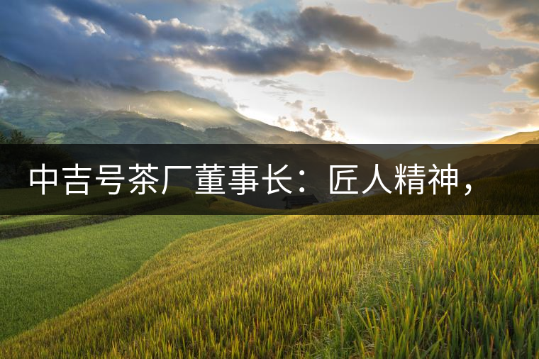 中吉號(hào)茶廠董事長(zhǎng)：匠人精神，普洱茶人成就大業(yè)的砝碼