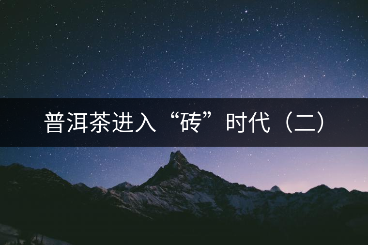 普洱茶進(jìn)入“磚”時(shí)代(二) 普洱茶進(jìn)入“磚”時(shí)代(二)