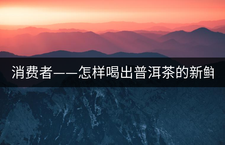 消費(fèi)者——怎樣喝出普洱茶的新鮮？