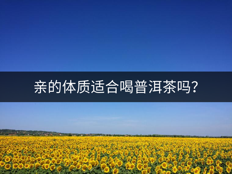 親的體質適合喝普洱茶嗎？