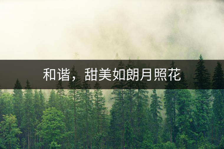 和諧,甜美如朗月照花 和諧,甜美如朗月照花