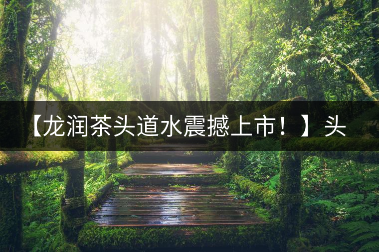 【龍潤茶頭道水震撼上市！】頭道水，二道茶，三道四道是精華！