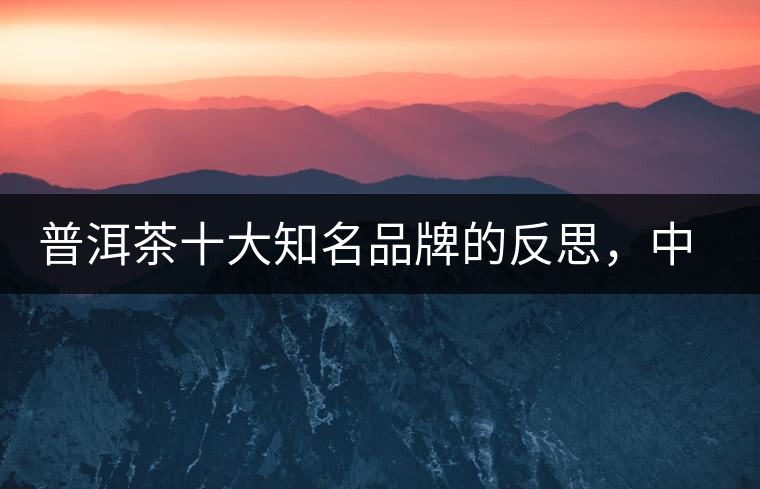 普洱茶十大知名品牌的反思，中國有沒有真正的普洱茶高端品牌？