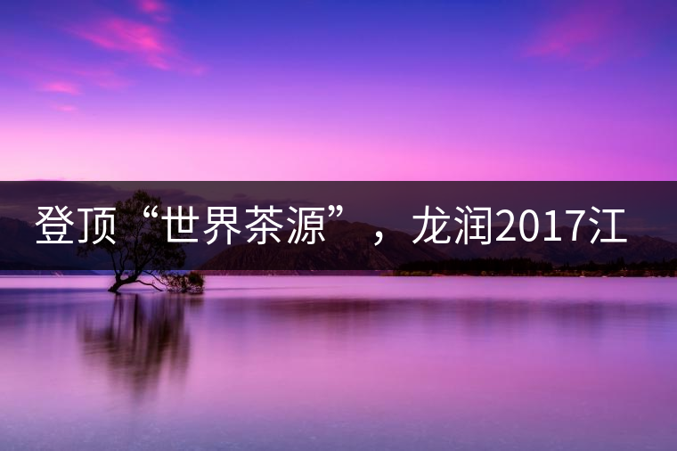 登頂“世界茶源”，龍潤(rùn)2017江城茶上市啦！