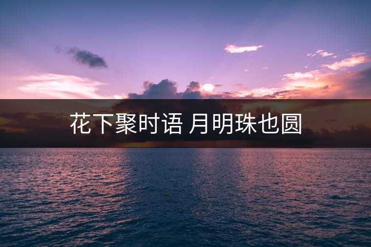 花下聚時(shí)語 月明珠也圓 花下聚時(shí)語 月明珠也圓