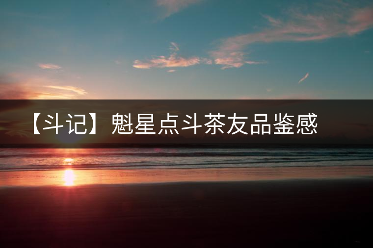 【斗記】魁星點斗茶友品鑒感悟 【斗記】魁星點斗茶友品鑒感悟