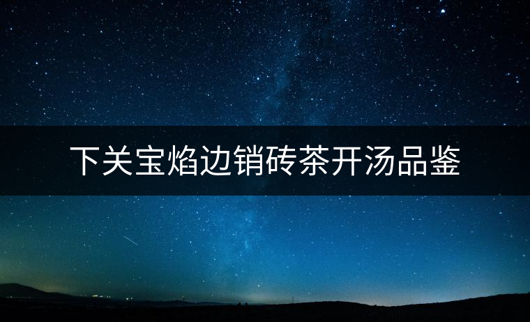 下關(guān)寶焰邊銷磚茶開湯品鑒 下關(guān)寶焰邊銷磚茶開湯品鑒