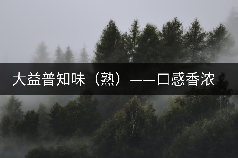 大益普知味（熟）——口感香濃，陳香味足