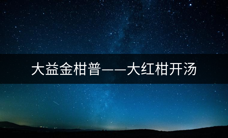 大益金柑普——大紅柑開湯