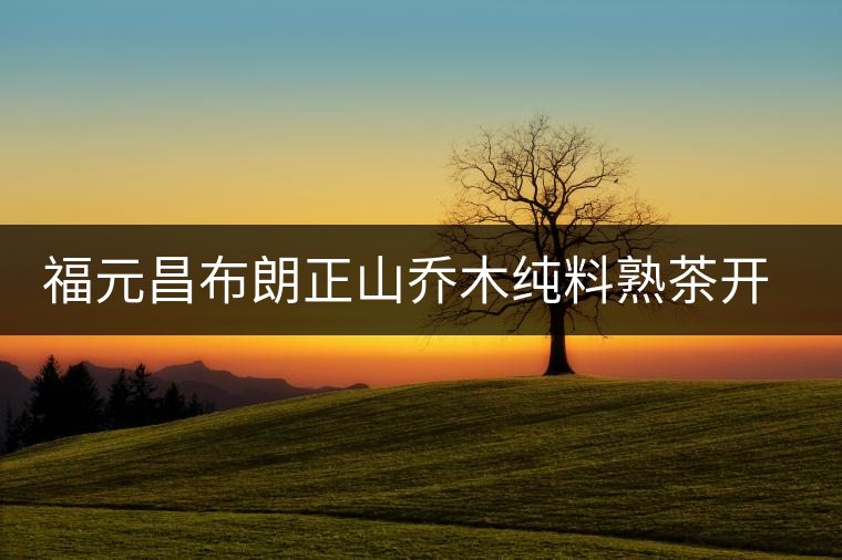 福元昌布朗正山喬木純料熟茶開(kāi)湯