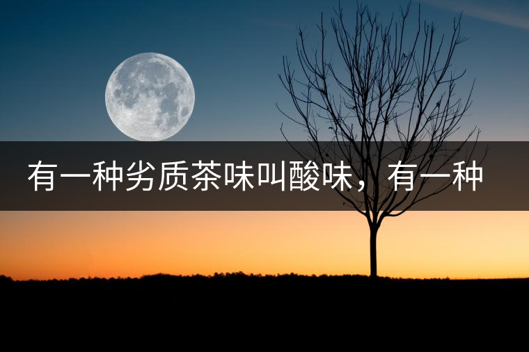 有一種劣質(zhì)茶味叫酸味，有一種優(yōu)質(zhì)茶味也叫酸味