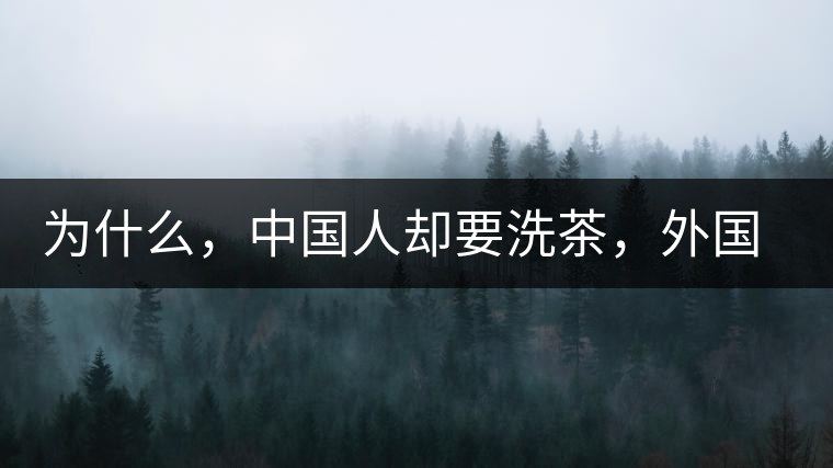 為什么，中國人卻要洗茶，外國人怎么不洗？