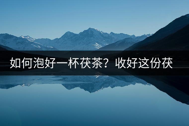 如何泡好一杯茯茶？收好這份茯茶的沖泡方法