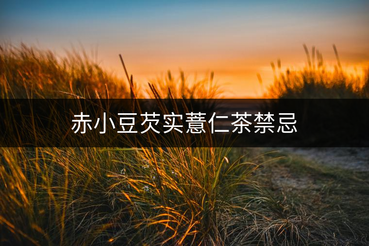 赤小豆芡實薏仁茶禁忌