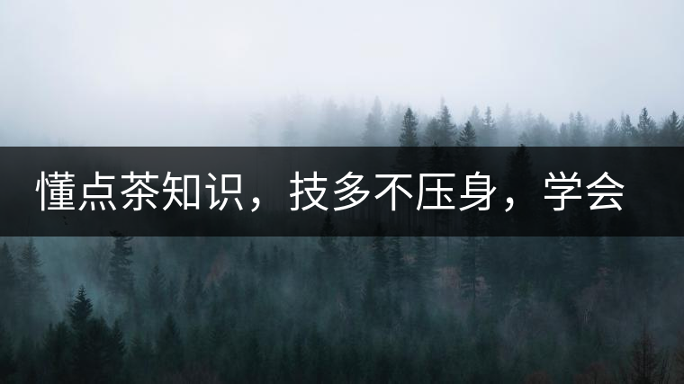 懂點(diǎn)茶知識(shí)，技多不壓身，學(xué)會(huì)這些秒變茶藝高手