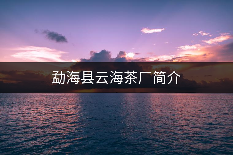 勐?？h云海茶廠簡(jiǎn)介