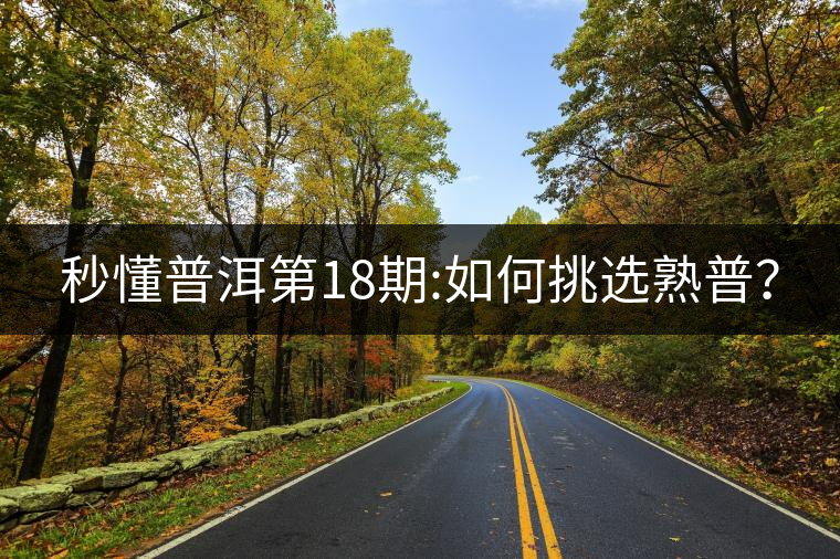 秒懂普洱第18期:如何挑選熟普？