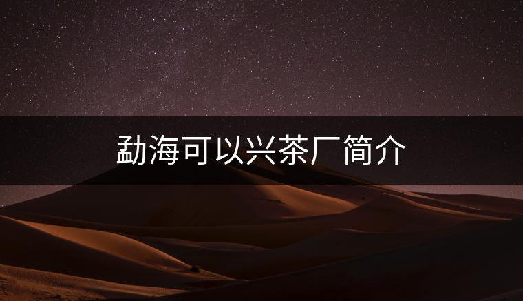 勐海可以興茶廠簡介