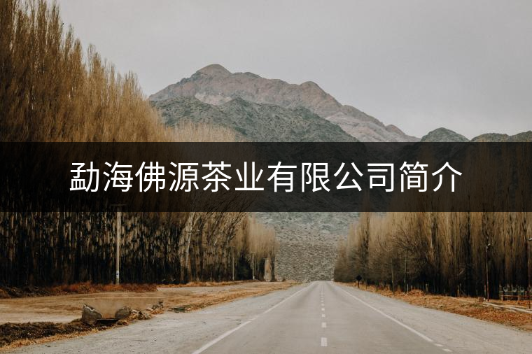 勐海佛源茶業(yè)有限公司簡介 勐海佛源茶業(yè)有限公司簡介