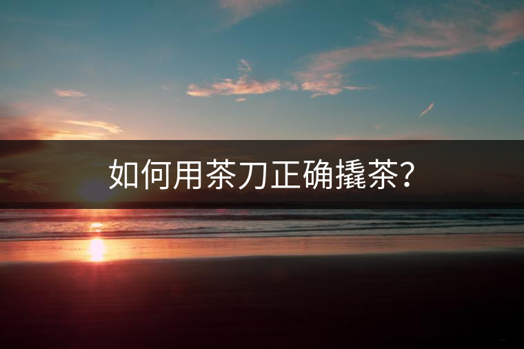 如何用茶刀正確撬茶？