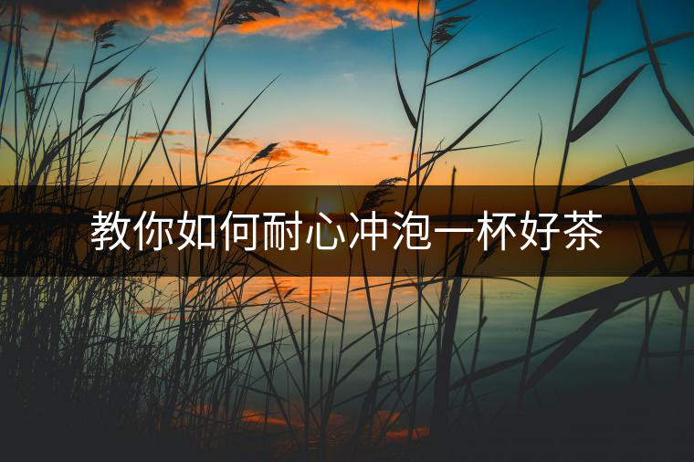 教你如何耐心沖泡一杯好茶 教你如何耐心沖泡一杯好茶