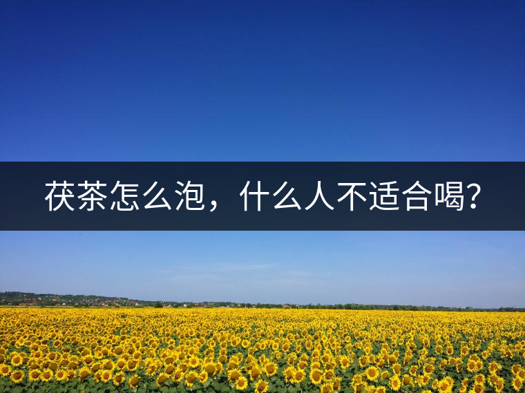 茯茶怎么泡，什么人不適合喝？
