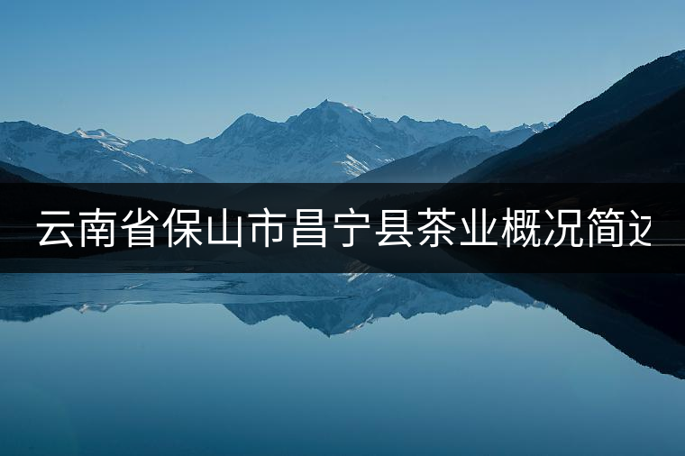 云南省保山市昌寧縣茶業(yè)概況簡述(下篇) 云南省保山市昌寧縣茶業(yè)概況簡述(下篇)