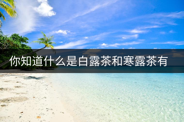 你知道什么是白露茶和寒露茶有區(qū)別嗎？