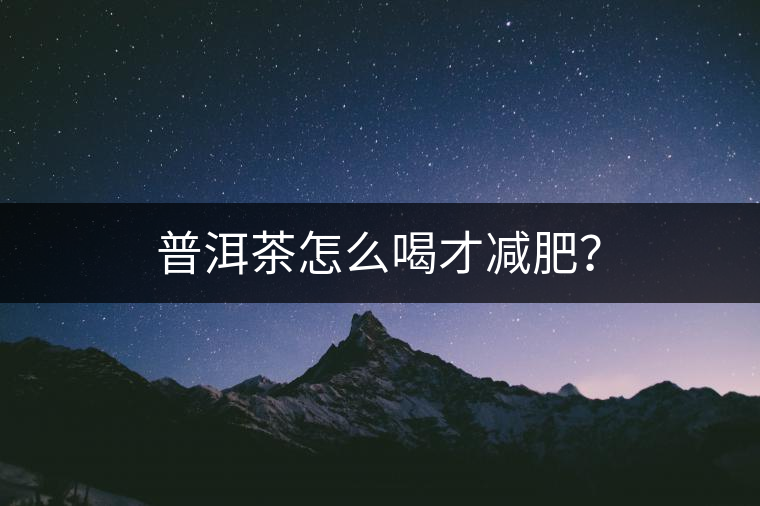 普洱茶怎么喝才減肥？