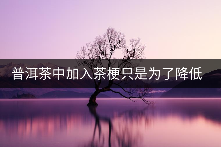 普洱茶中加入茶梗只是為了降低成本？