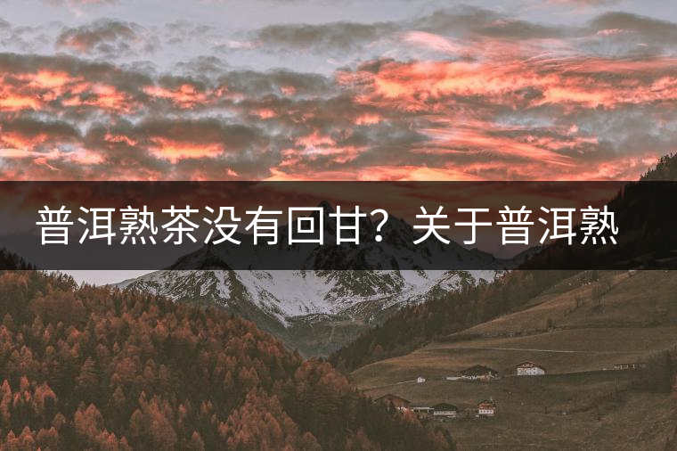 普洱熟茶沒有回甘？關(guān)于普洱熟茶的這些知識(shí)你必須知道！