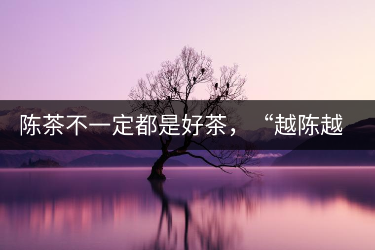 陳茶不一定都是好茶，“越陳越香”也要看茶種類！