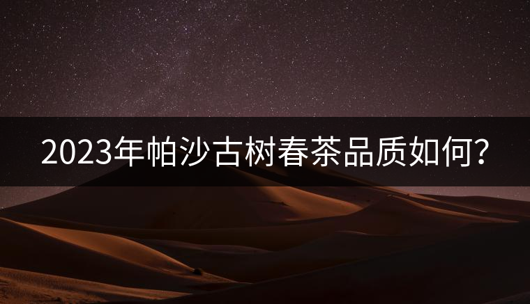 2023年帕沙古樹春茶品質(zhì)如何？
