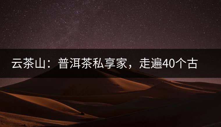 云茶山：普洱茶私享家，走遍40個(gè)古寨，24小時(shí)提供專家評(píng)分與產(chǎn)地茶農(nóng)一手報(bào)價(jià)