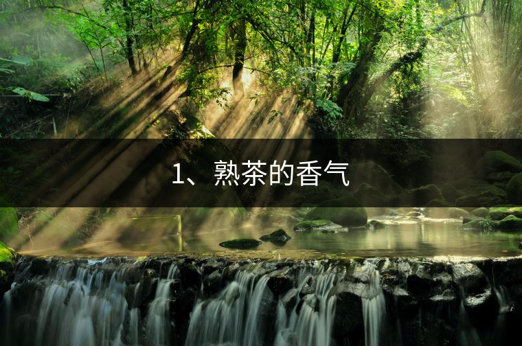1、熟茶的香氣