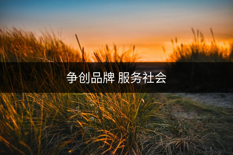 爭創(chuàng)品牌 服務(wù)社會
