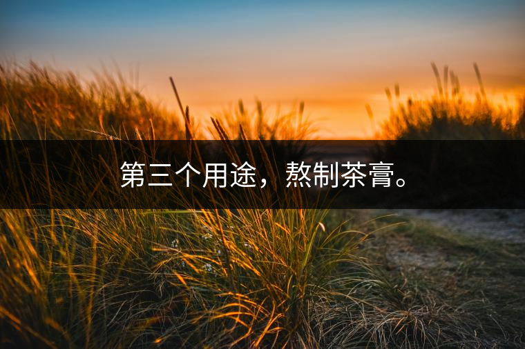 第三個(gè)用途，熬制茶膏。